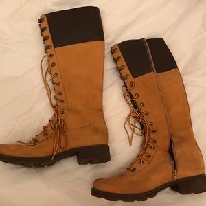 Timberland waterproof zip and tie up boots